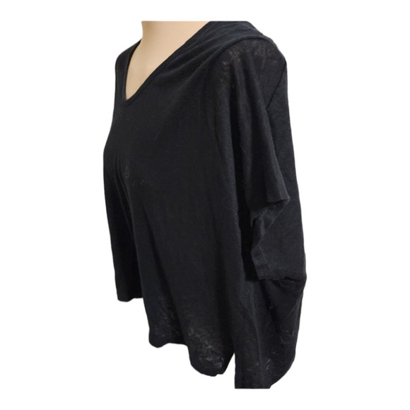 Vince linen dolman sleeves blouse size medium black - Picture 3 of 7
